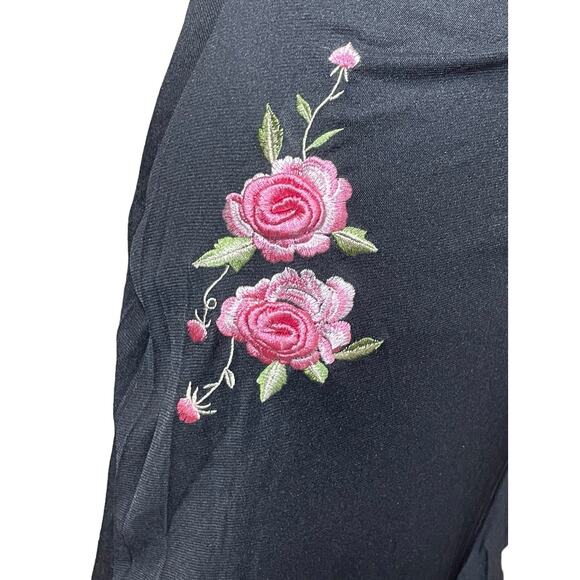 Rampage Halter Women's Dress Black Pink Size Medium Floral Fairy‎ Pinup Girl Y2K - Picture 9 of 13